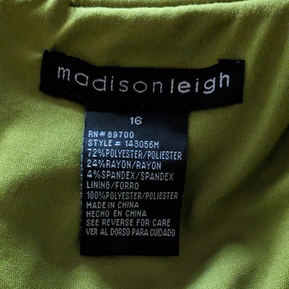 Madison Leigh Cap Sleeved and Belted Ponte Sheath Dress - size 16 - Picture 4 of 5